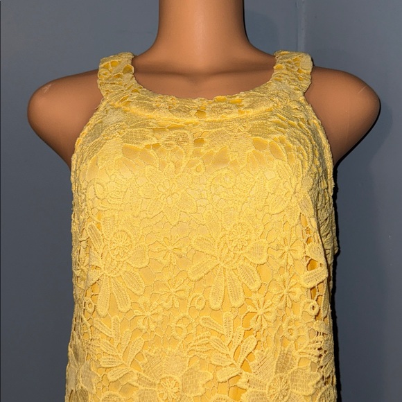 Bright Yellow Jessica Howard Lace Dress - Size 10 - Picture 2 of 7